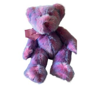 Russ Berrie Kids Purple Tie Dyed Teddy Bear Luv Ums Stuffed Plush Toy